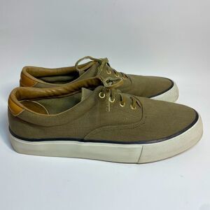 Oaktree Men’s Canvas Leather Low Top Boat Shoe Sneakers